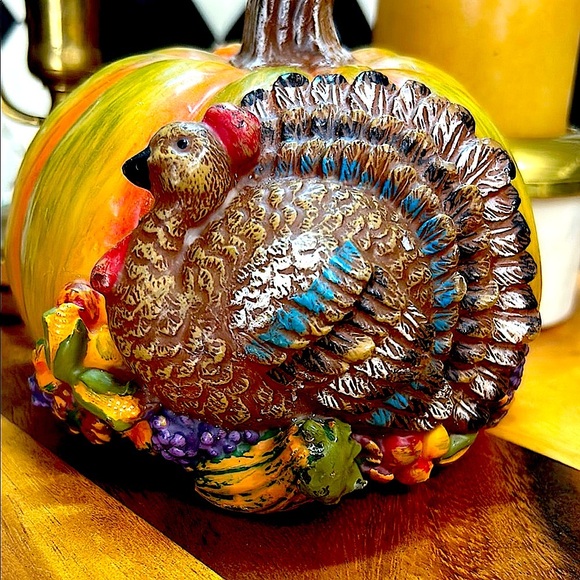 Sculptural Candle Turkey, Harvest & Pumpkin| Rustic & Elaborate Decor - Picture 5 of 16